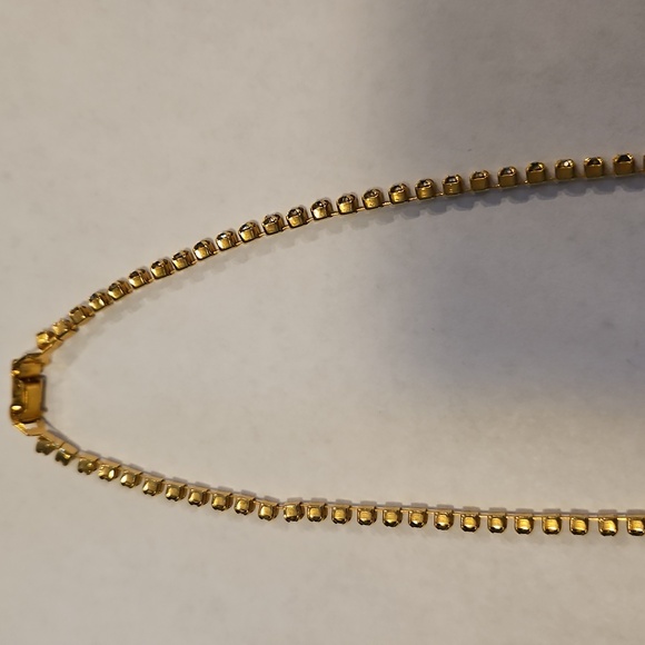 Clear Rhinestone Necklace Art Deco Style Prong Set Vintage Estate Bridal Formal - Picture 8 of 12